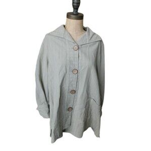 Focus Size M Medium Button Textured Boho Artsy Jacket Top NWT $99